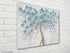 Glass Wall Art Prints Blue Flowers UV Printing Glass Art Decor